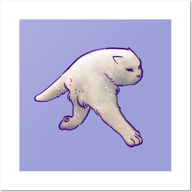 cursed white cat cryptid walking on two legs meme Cat Memes Posters